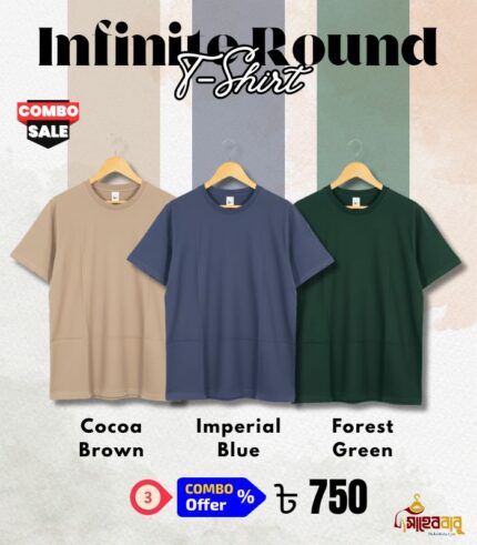 Round Neck T-Shirt 3 pcs Combo