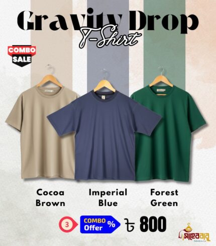 Drop Shoulder T-Shirt 3 pcs Combo